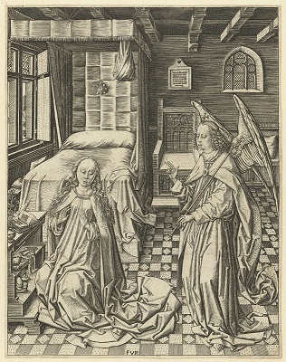 Woodcut of the Annunciation